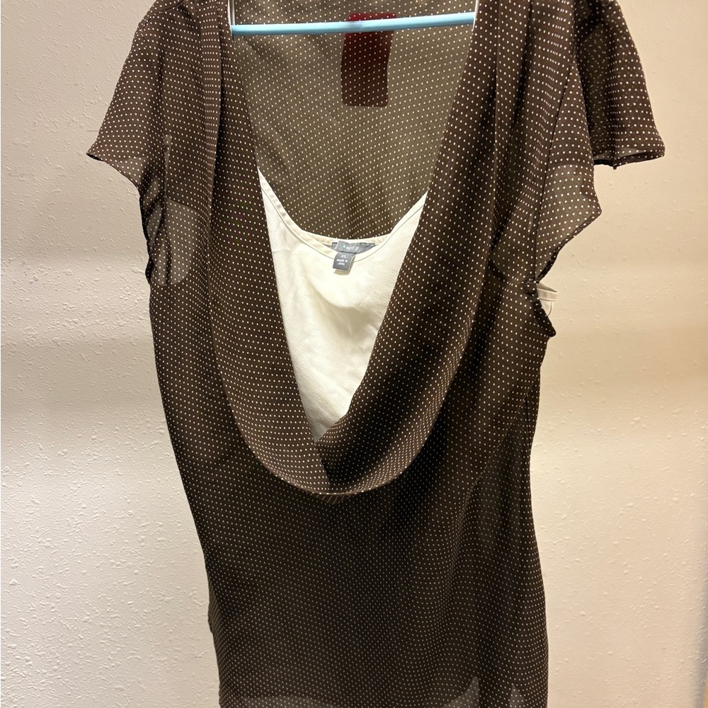 Apt. 9 Brown Polka Dot Blouse